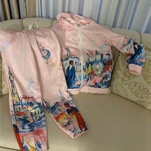 Pink Artistic Hoodie and Jogger Set
